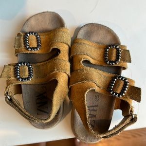 Zara Brown Leather Sandals